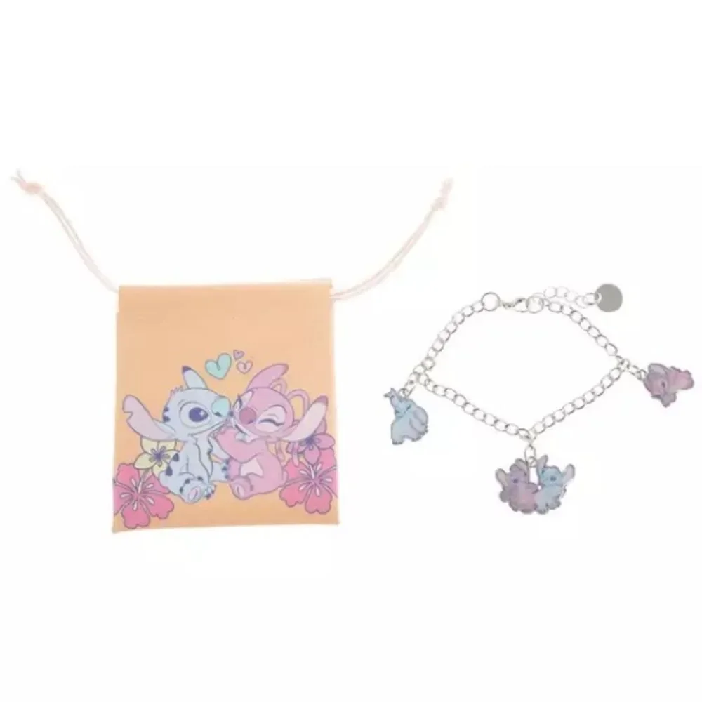 New Stitch & Angel Charm Bracelet & Pouch